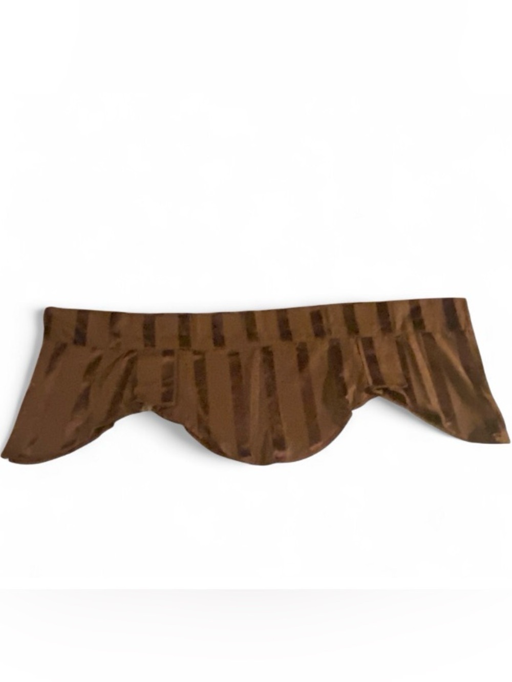 JCPenney Home Chocolate Brown Moire Satin Stripe on Stripe Valance